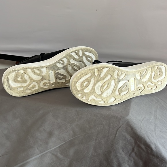 Linea Paolo black leather platforms sneakers with faux snakeskin details sz 11 - Picture 6 of 6